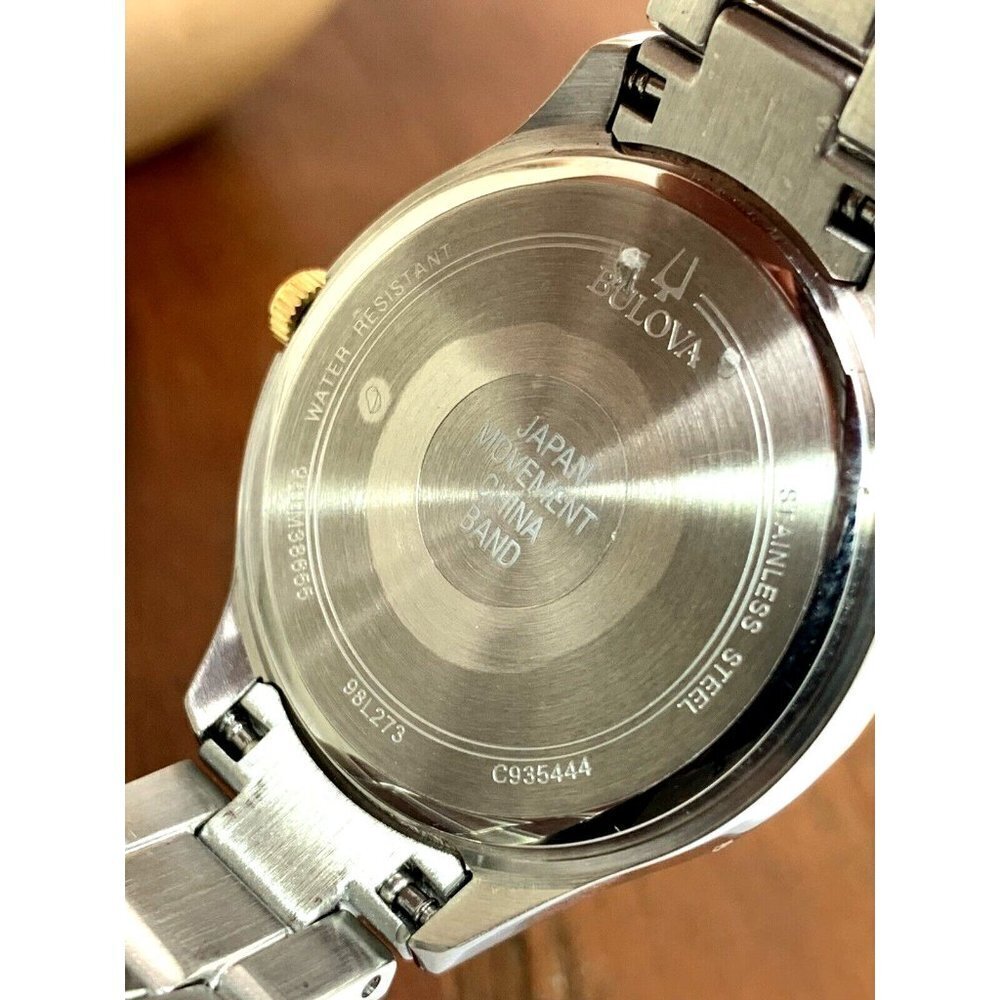 Bulova Women's Watch 98L273 Mother of Pearl Dial Crystal Accent Two Tone - Picture 6 of 12
